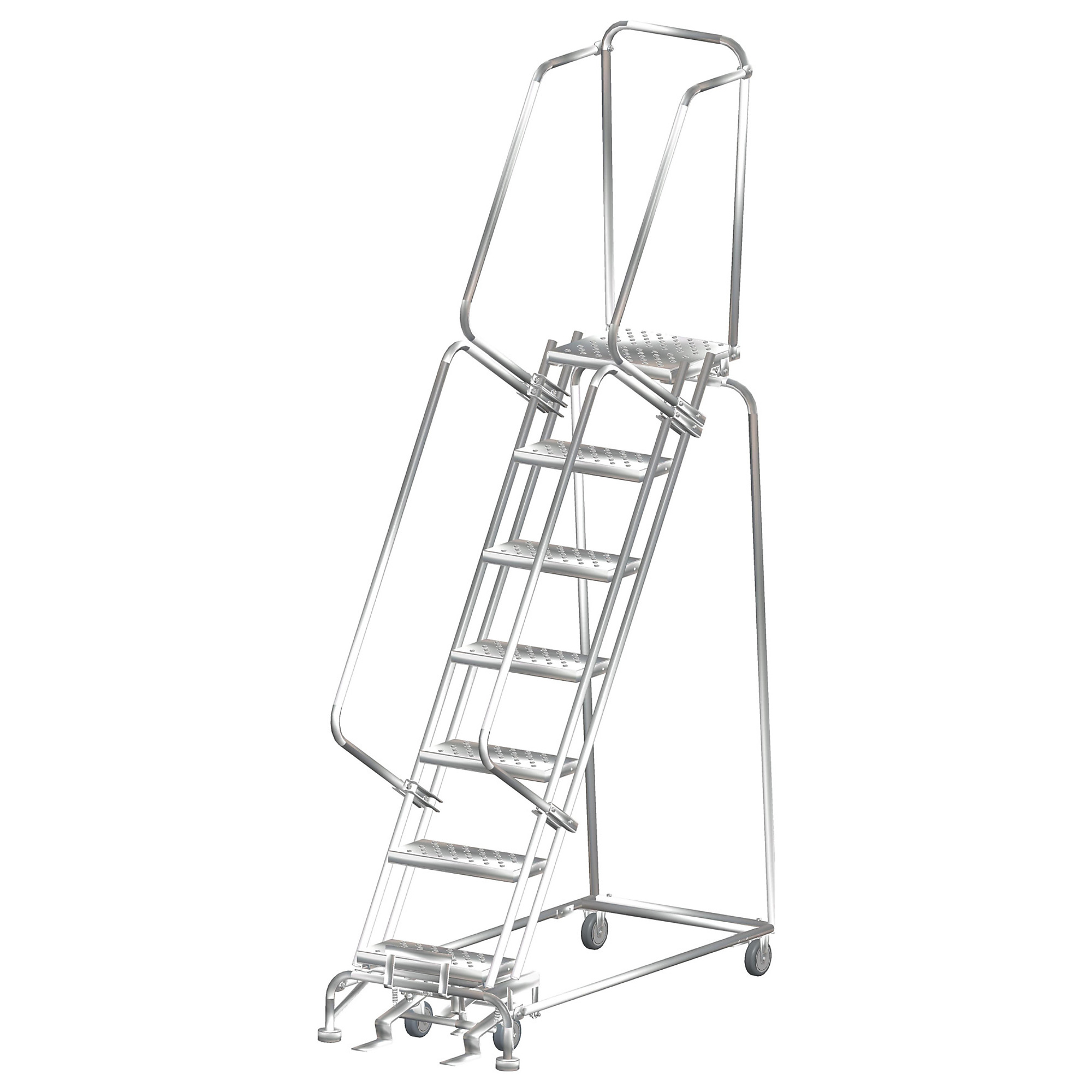 Ballymore, Stainless Steel Rolling Ladder, Overall Height 103 in, Steps 7, Material Stainless Steel, Model# SS072414P